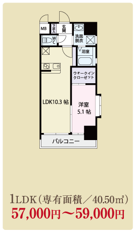 ルームタイプ1LDK